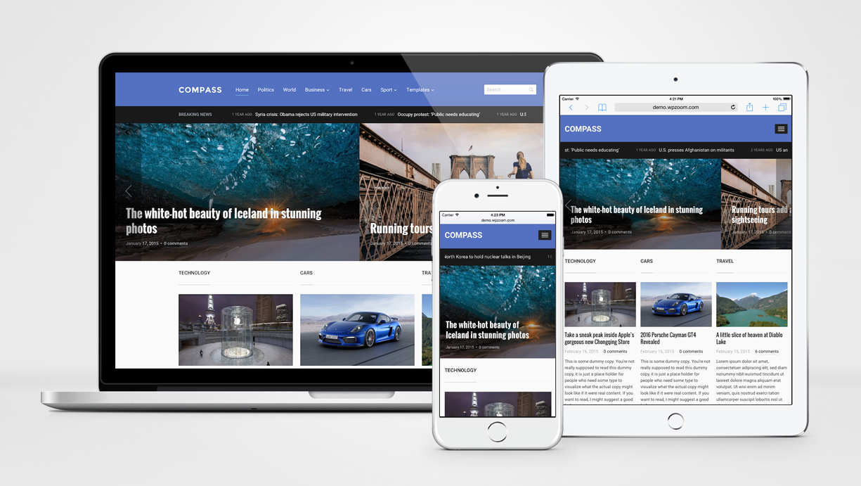 Compass Responsive Magazine Vorlage