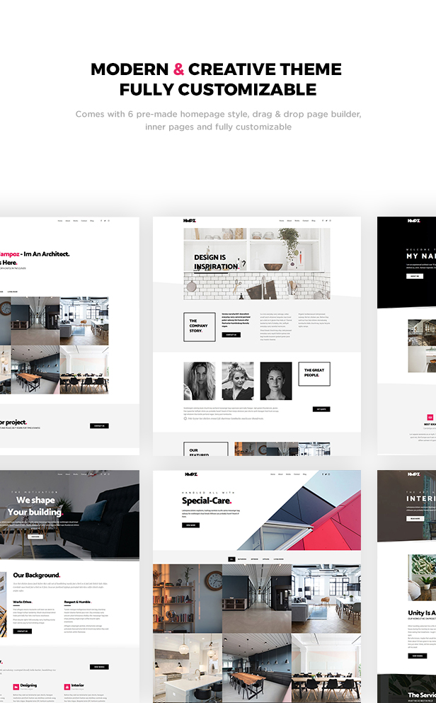 Hampoz - Responsive Interior Design & Architecture Vorlage - 1