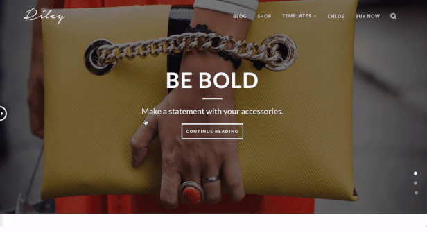 Kitt WordPress Template für Modeblogs Animierter Screenshot