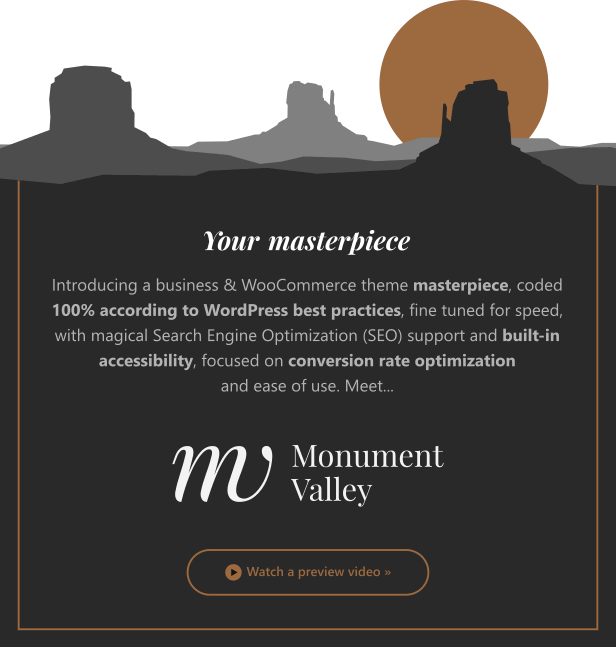 Monument Valley - Barrierefreies WooCommerce & Business-Meisterwerk