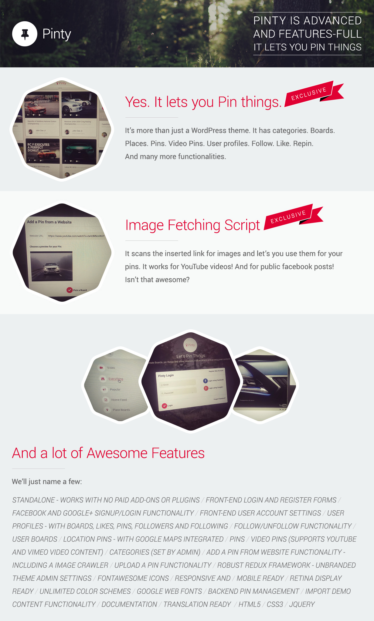 Pinty - Pins Responsive Material Design WP Template - 1