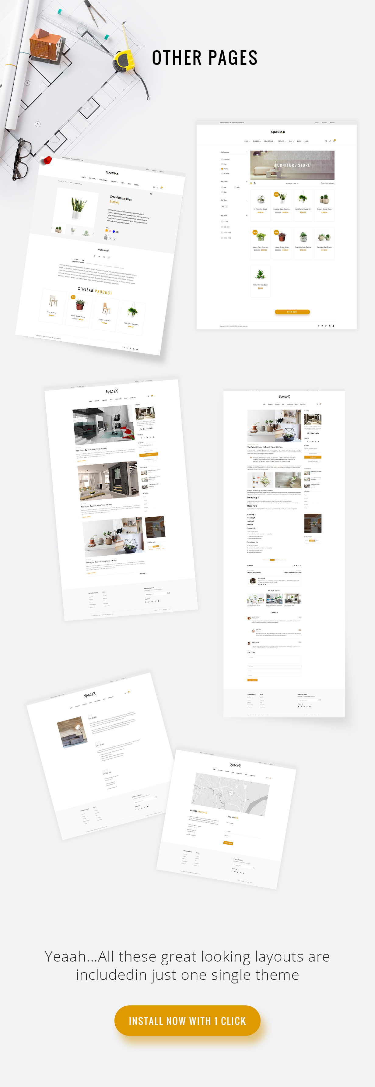 Raum - Innenarchitektur Möbel WooComerce WordPress Vorlage - 5
