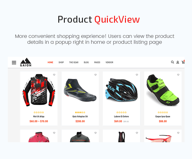 Gaion - Sport Zubehör Shop WordPress WooCommerce Theme 