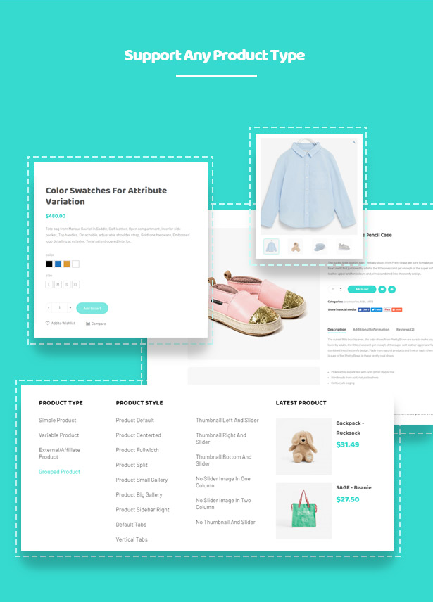 Verschiedene Shop-Seiten-Layouts Kiddo Baby & Kids Fashion WordPress Theme