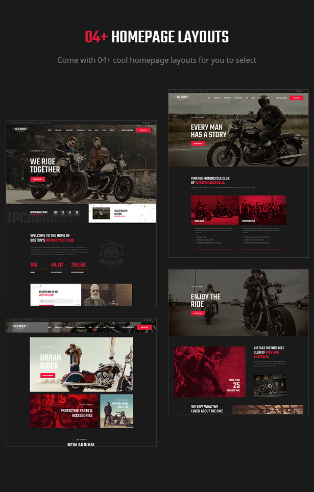 Lex Rider ist ein voll ansprechendes Biker- und Motorrad-WordPress-Theme