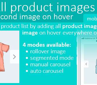 Alle Produktbilder oder das zweite Bild (Rollover) beim Hover