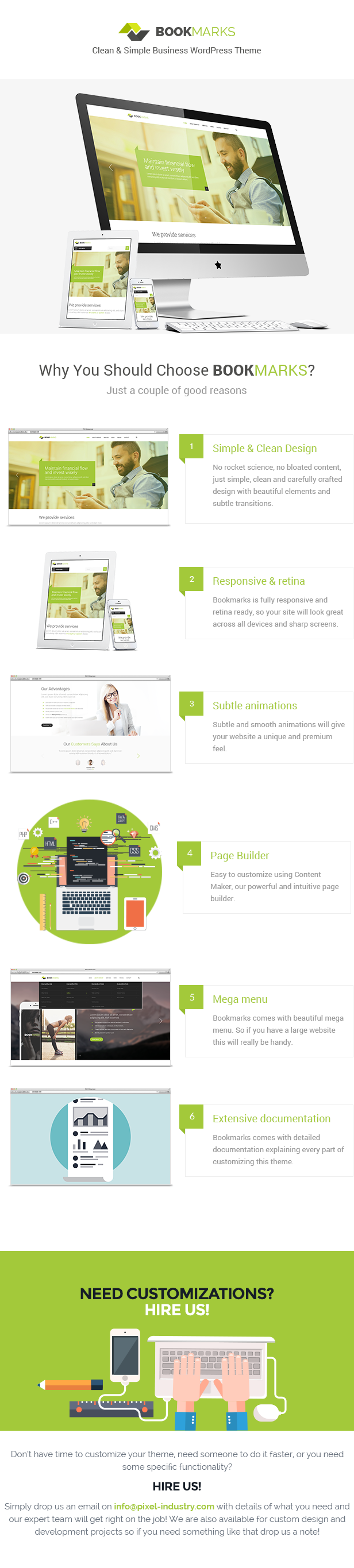 Lesezeichen Einfaches Business WordPress Theme