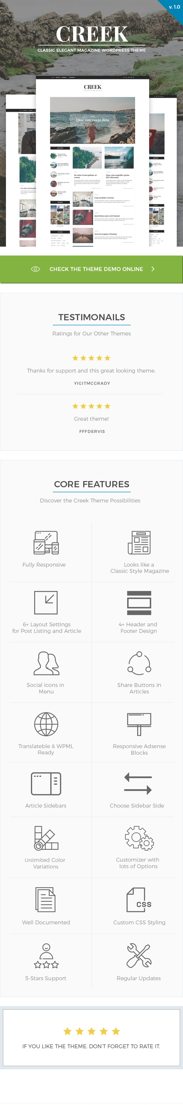 Creek - Klassisch elegantes Magazin WordPress Theme - 1