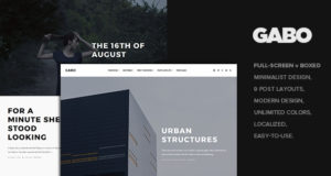 Gabo - Minimalistisches & Vollbild WordPress Vorlage