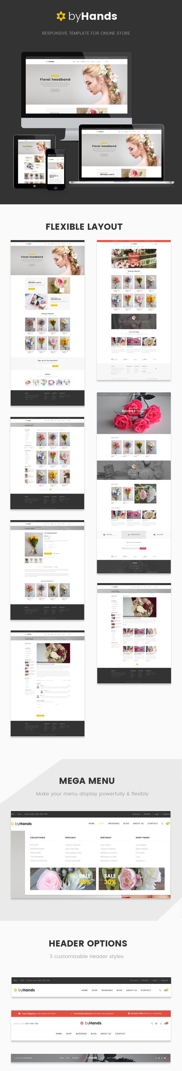 ByHands - Blumengeschäft WooCommerce Theme