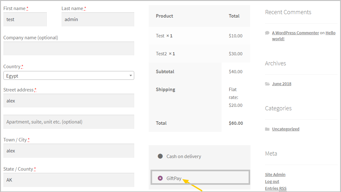 GiftPay.io Payment Gateway für WooCommerce - 4