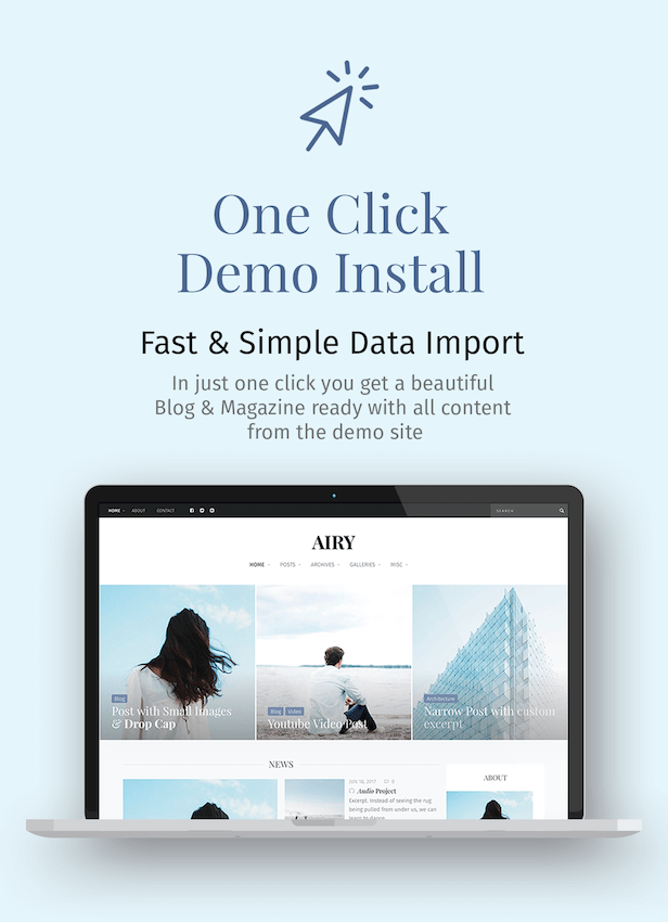 Ein-Klick-Demo-Import von Inhalten