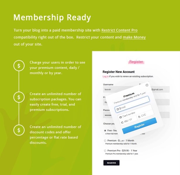 TianLock WP - Beschränken Sie Content Pro / Mitgliedschaft WordPress Theme - 1