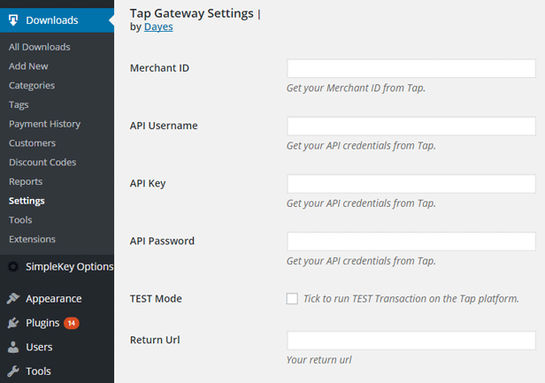 Tippen Sie auf Payment Gateway für EDD-2