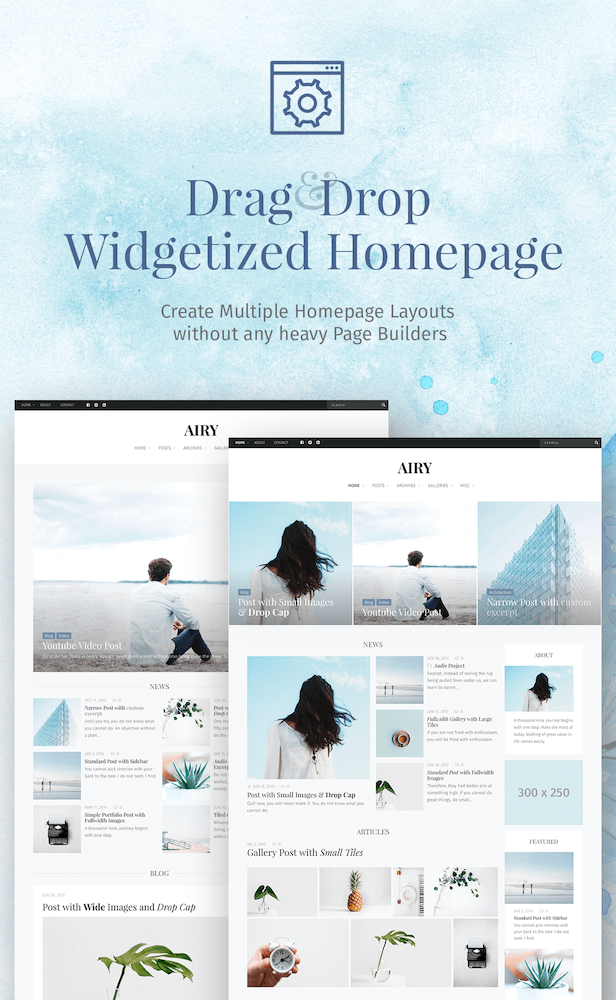 Widgetized Homepage