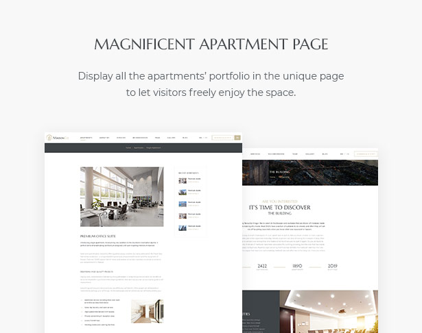 Herrliche Wohnung Seite in MaisonCo Single Property zum Verkauf und zur Miete WordPress Theme