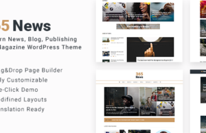 365 Nachrichten – Nachrichten Blog Publishing Magazine WordPress Layout