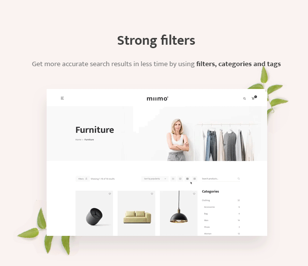 Minimales WooCommerce Shop WordPress Theme - Starker Filter