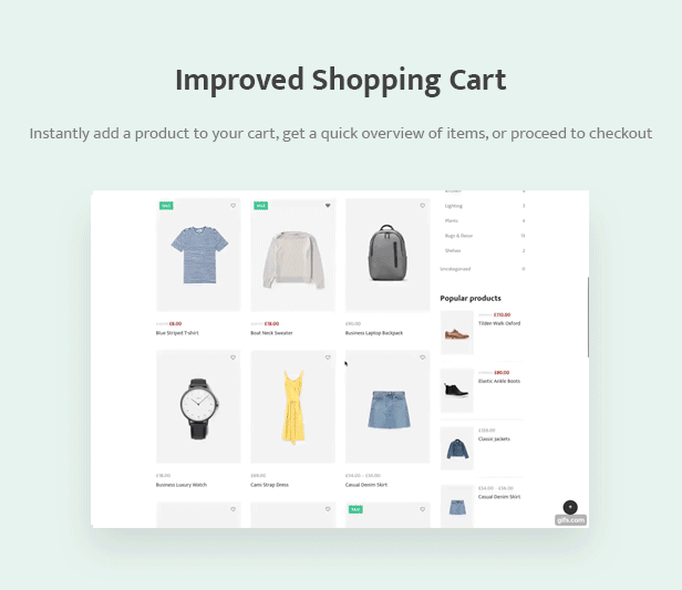 Minimales WooCommerce Shop WordPress Theme - Verbesserter Warenkorb