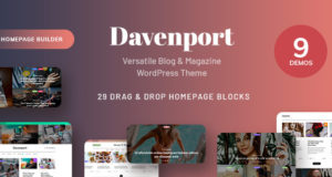 Davenport – Responsive Vielseitiges Blog- und Magazin-WordPress-Vorlage
