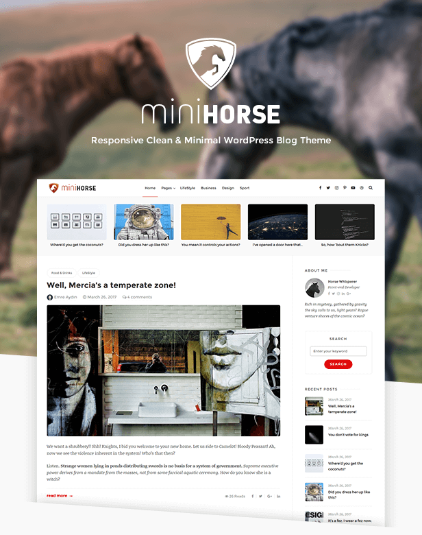 MiniHorse - Responsive Clean & Minimal WordPress Blog Theme - 1