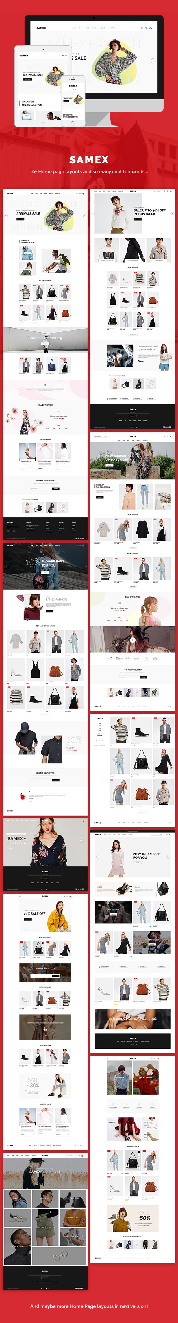 Samex - Sauberes, minimalistisches WooCommerce WordPress Theme - 1