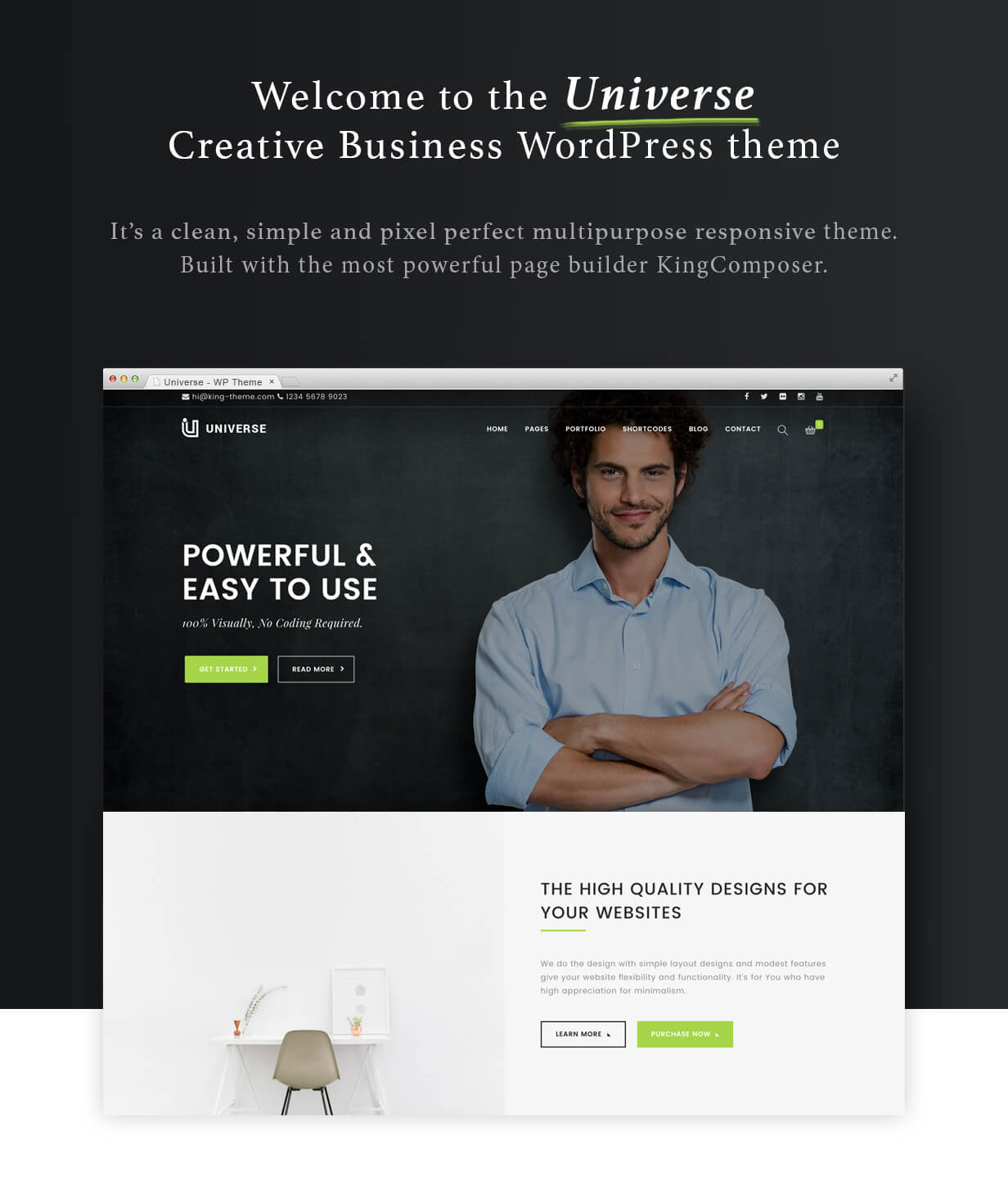 Universum - Responsives WordPress-Theme für kreative Mehrzweckgeschäfte - 1