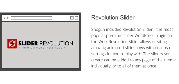 Shogun Funktionen - Revolution Schieberegler