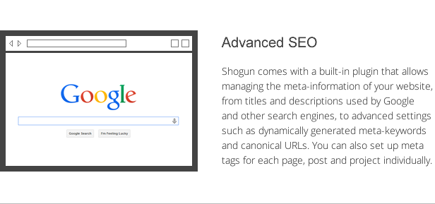 Shogun-Funktionen - Fortgeschrittenes SEO