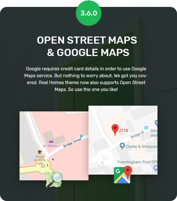 Öffnen Sie die Unterstützung für Street Map und Google Maps