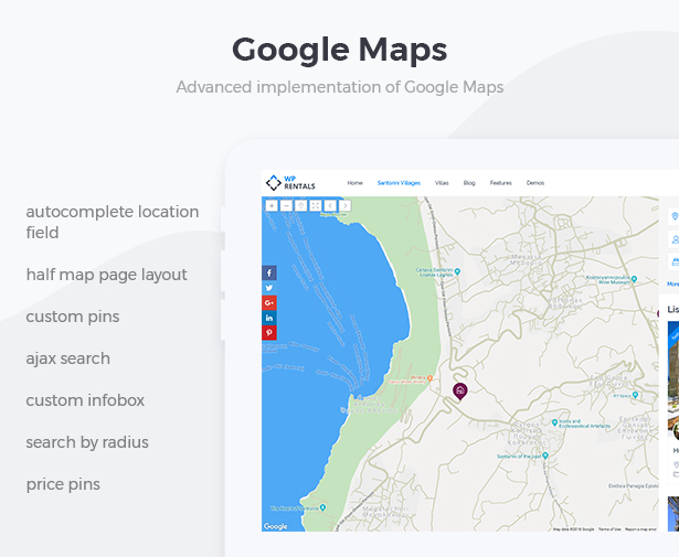 wprentals präsentation google maps