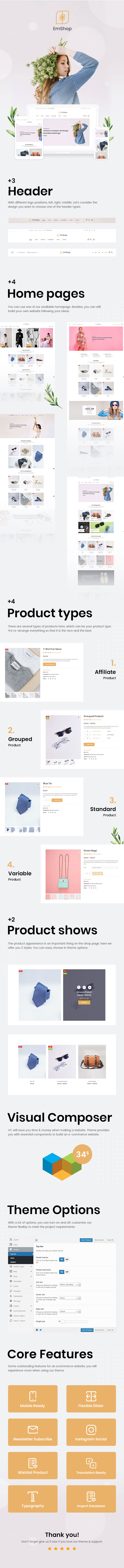 EmShop - Bekleidungsgeschäft WordPress Theme