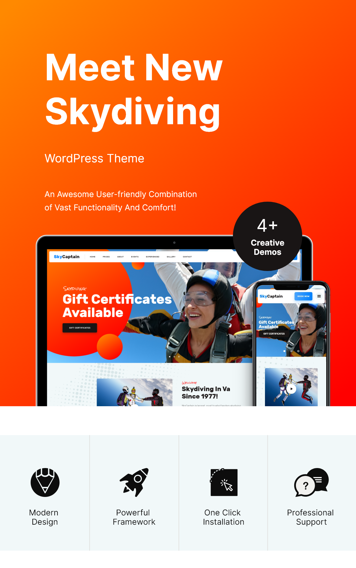 SkyCaptain | Fallschirmspringen & Extremsport WordPress Theme - 1
