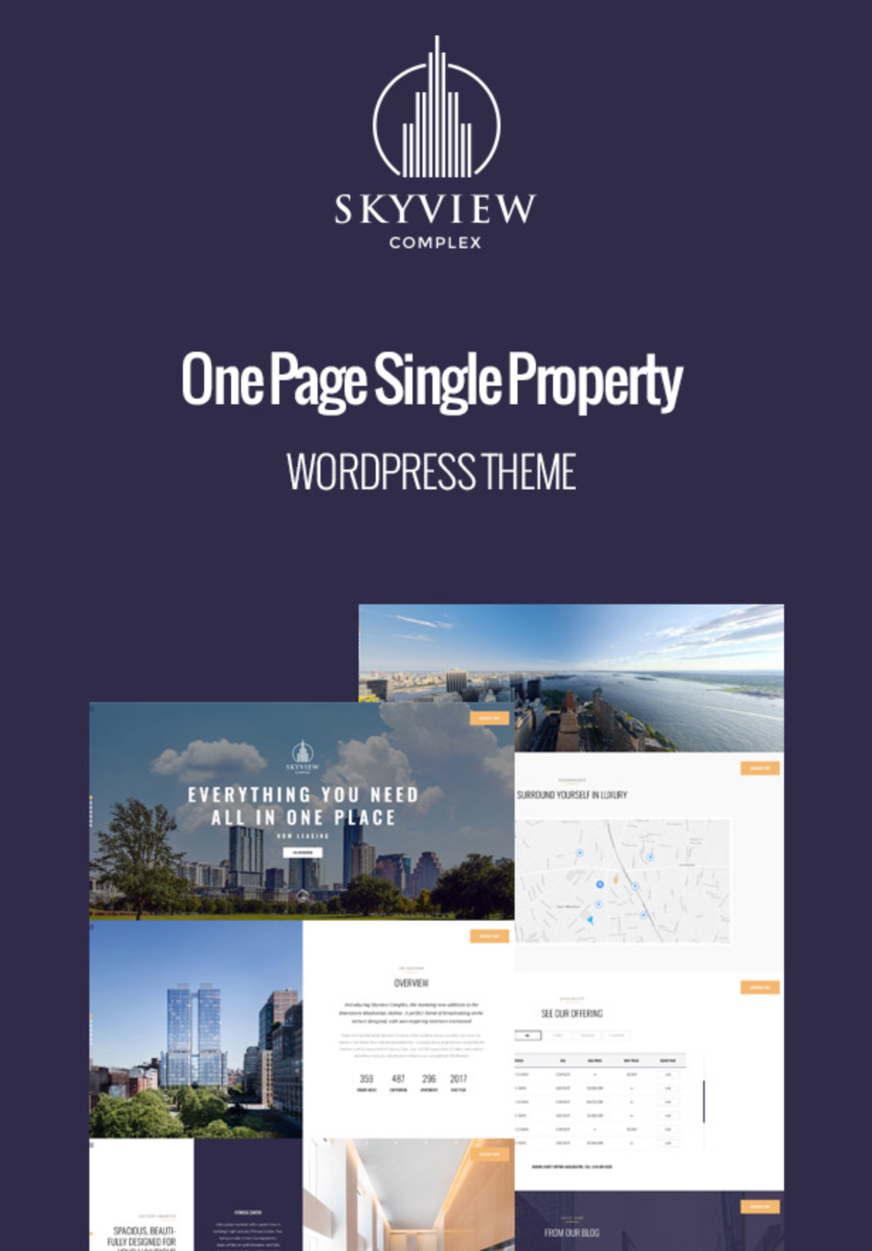 Skyview Complex Best One Page Einzelimmobilien & Immobilien WordPress-Themes