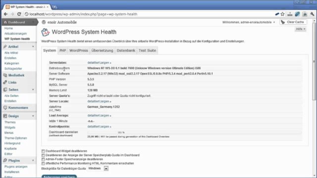 Die besten WordPress Plugins – Tutorial WP System Health german/deutsch