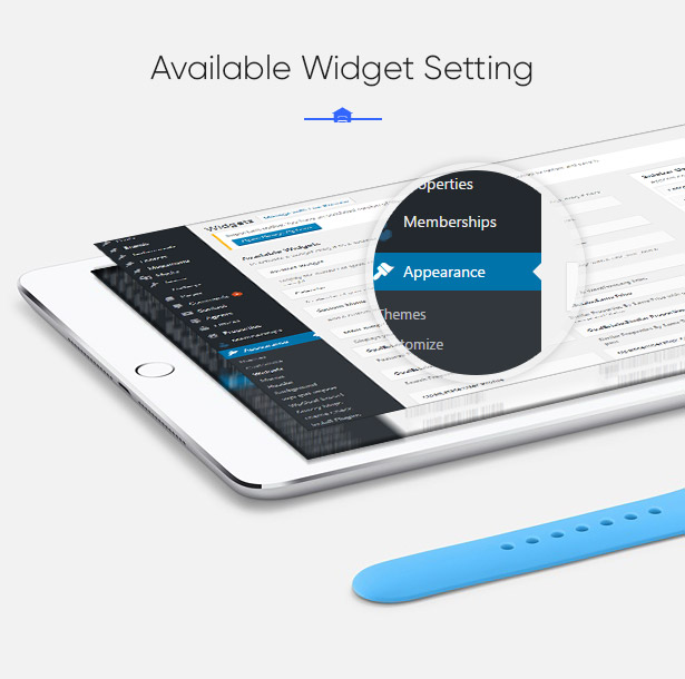 Verfügbare Widgets im Parahouse Real Estate WordPress Theme