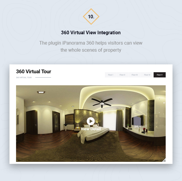 360 virtuelle Tour in HouseSang Single Property WordPress Theme