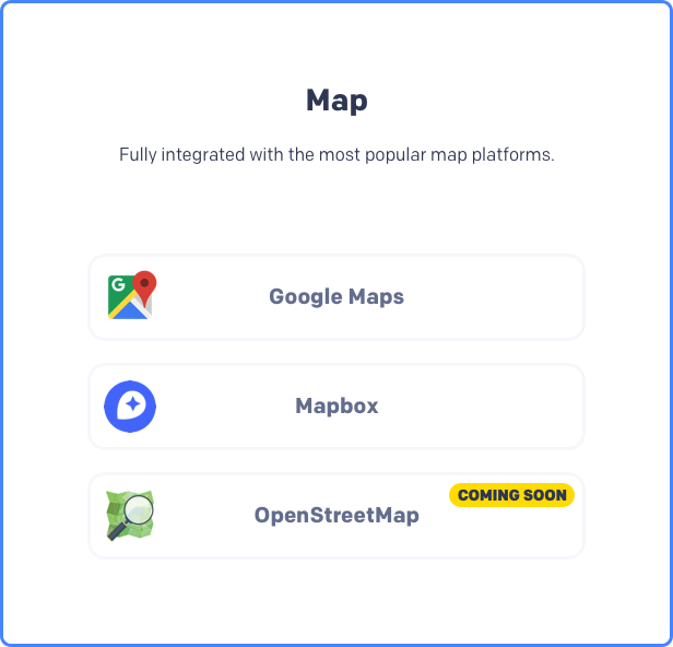 Kartensuche Immobilienmotiv, Google Maps, Mapbox