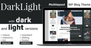 Dunkles Licht. Mehrschichtiges persönliches WordPress-Blog-Vorlage