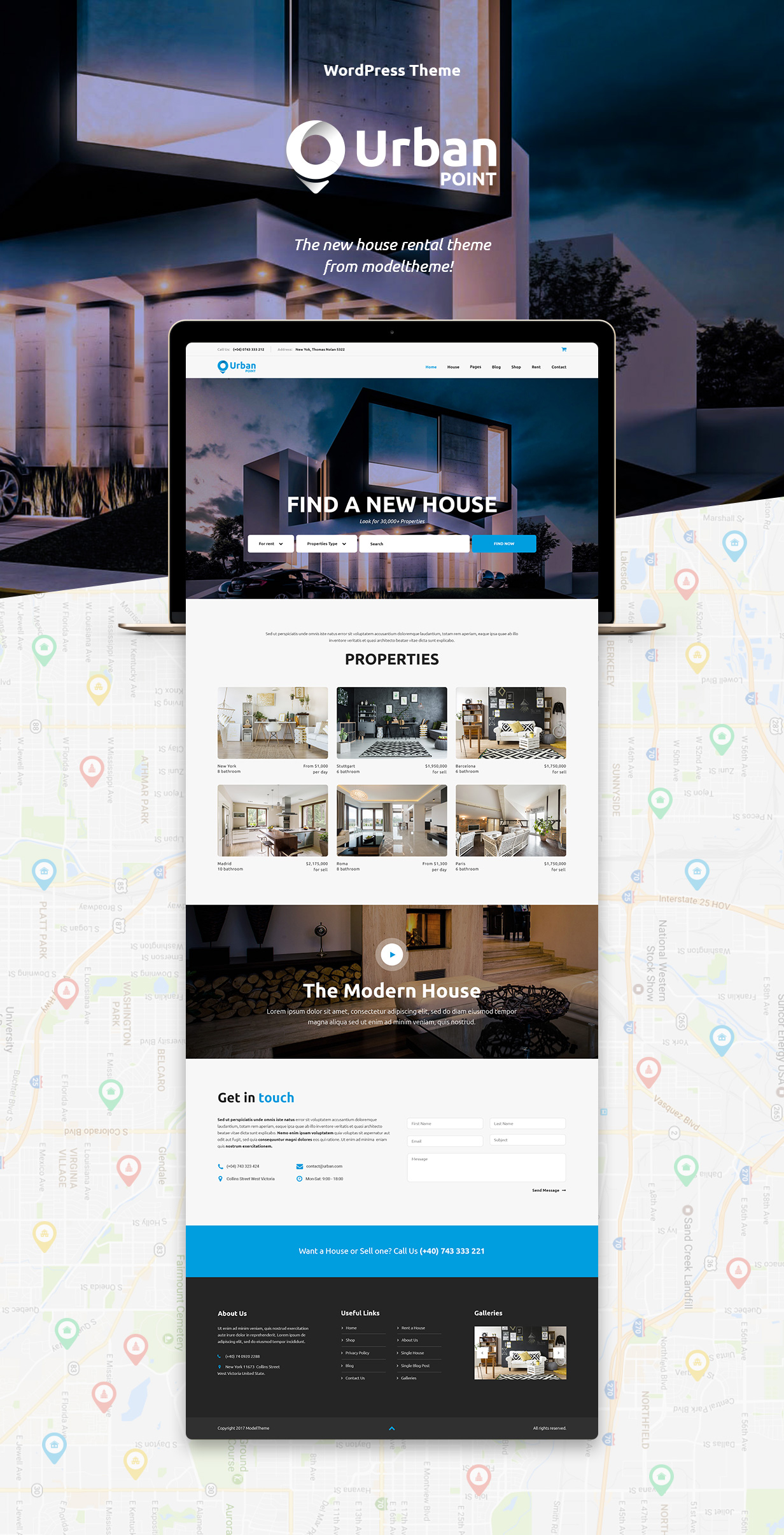 UrbanPoint - Hausverkauf & Vermietung WordPress Theme - 3