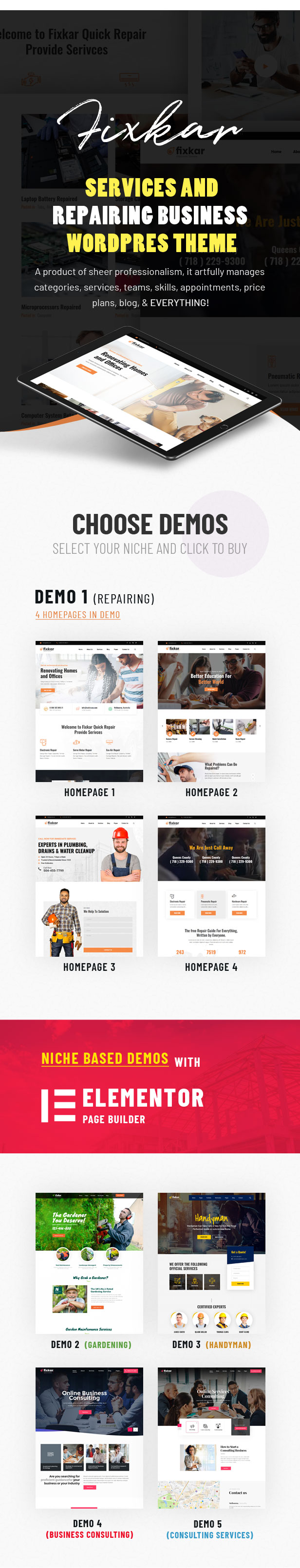 FixKar - Ein WordPress-Theme für Services (Elementor) mit Online-Zahlungssystem für Termine - 1