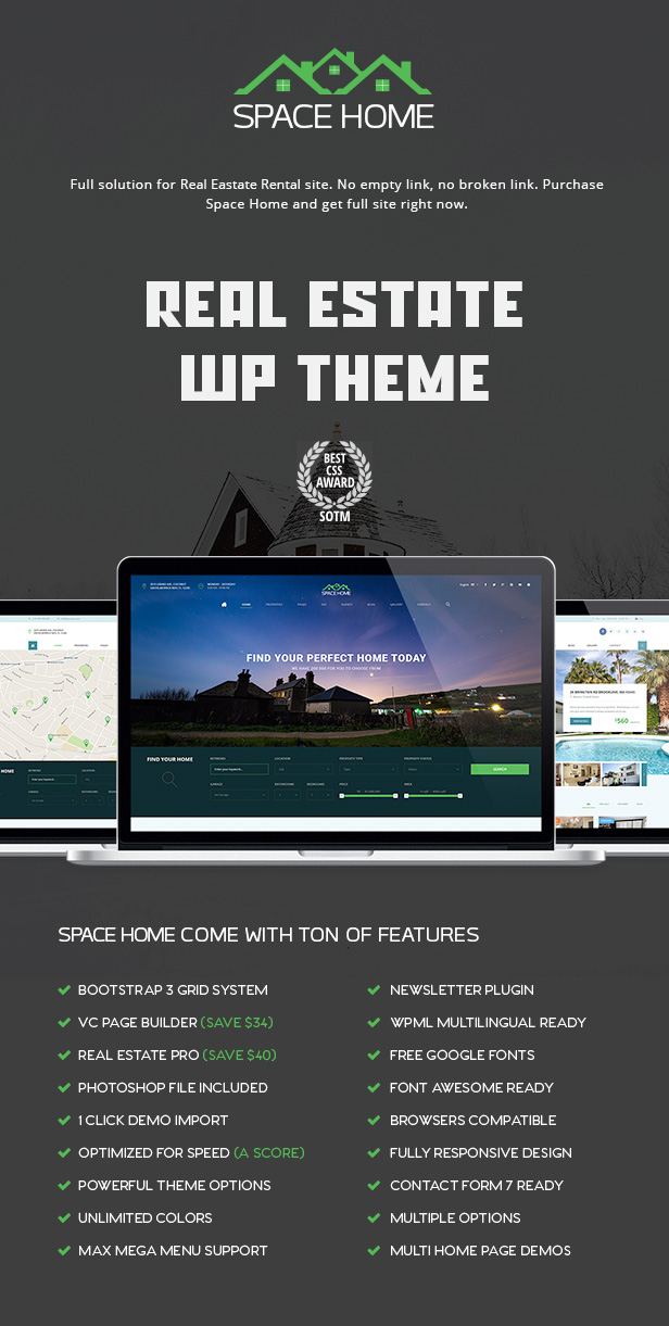 Space Home - Immobilien WordPress Theme - 2