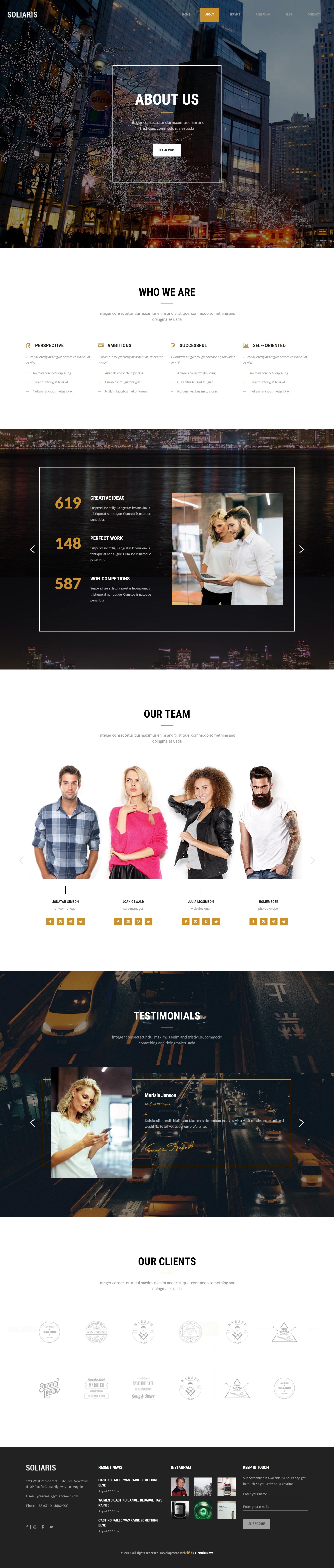 Soliaris Mehrzweck Bootstrap WordPress Landing Page Theme