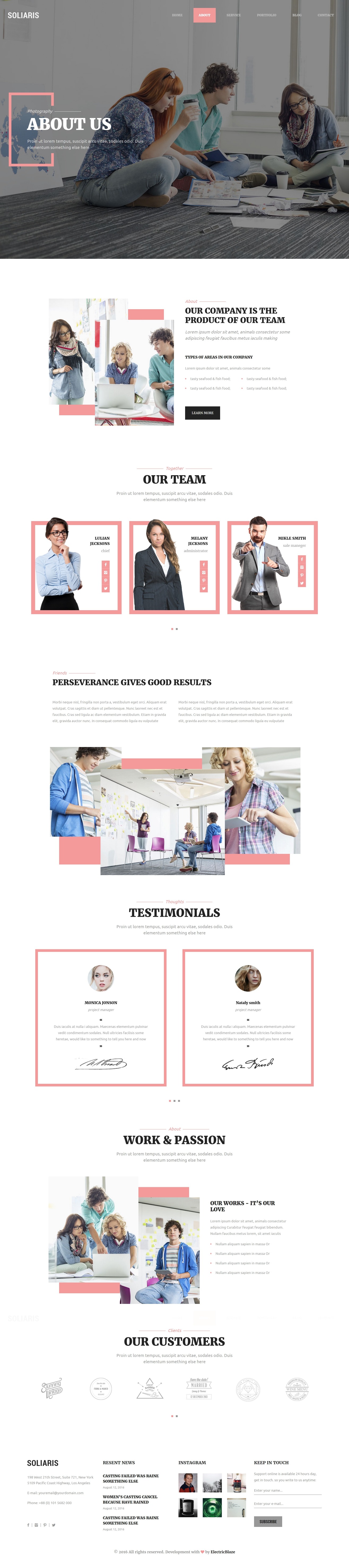 Soliaris Mehrzweck Bootstrap WordPress Landing Page Theme