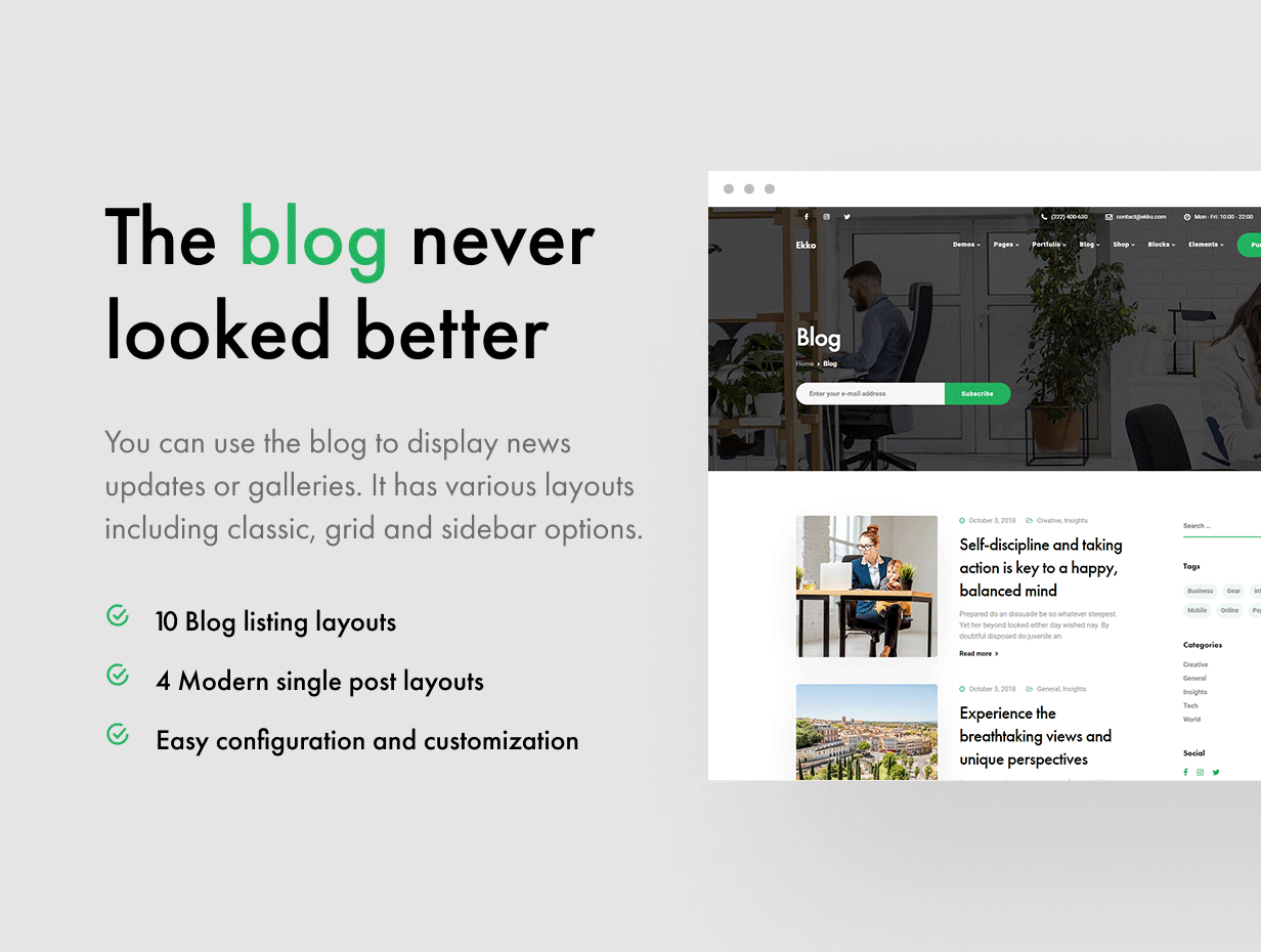 Ekko - Mehrzweck-WordPress-Theme mit Page Builder - 12