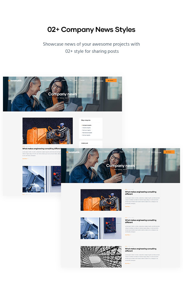 Konstruktic - Bestes WordPress-Theme für Gebäude, Ingenieurwesen und Architektur