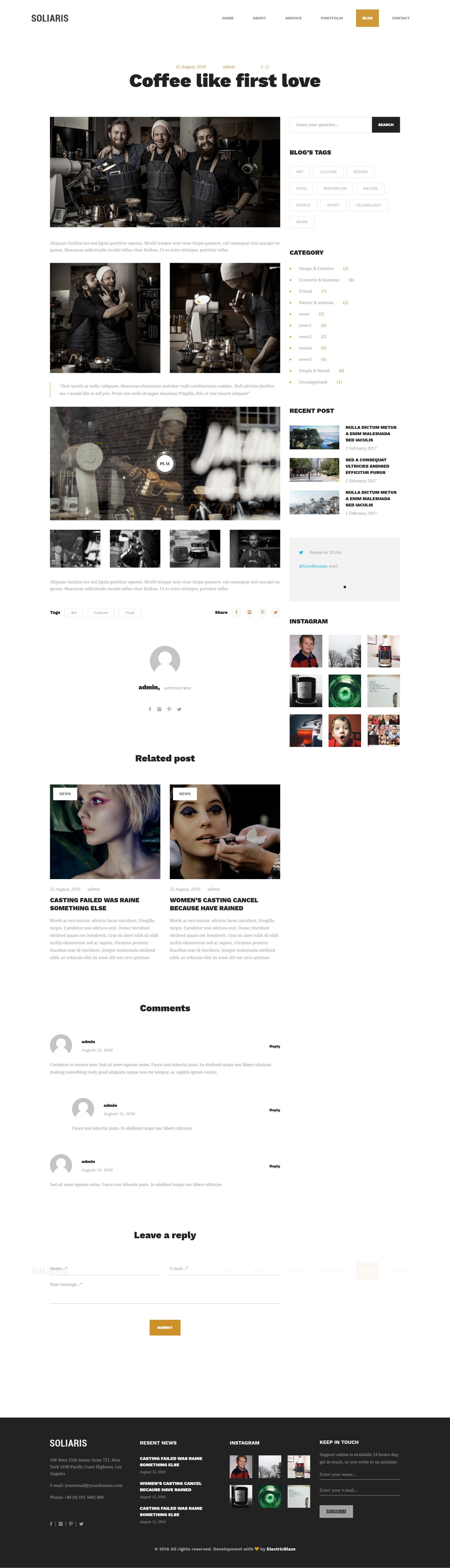 Soliaris Mehrzweck Bootstrap WordPress Landing Page Theme