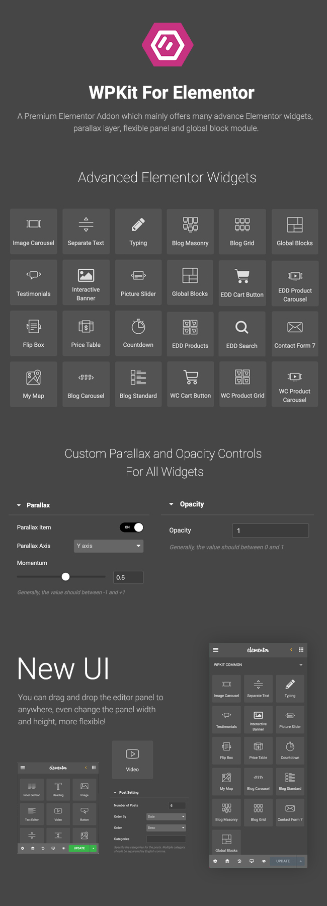WPKit für Elementor | Erweiterte Elementor Widgets Collection & Parallax Layer - 1