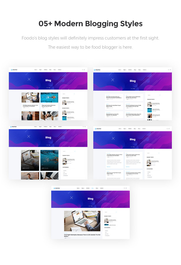 05+ Elegante Blogging-Stile Start oder Startup Business WordPress Theme