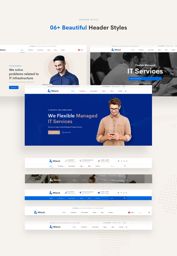 IT Solutions Mitech - Technologie, IT-Lösungen & Service WordPress Theme - Header Styles